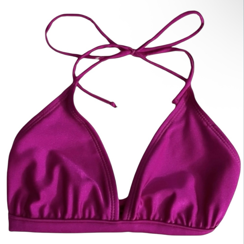 Splash Hawaii Magenta Purple Halter Tie Bikini Top
